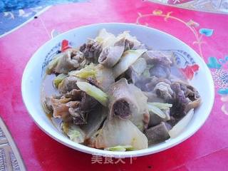 牛肠白菜片的做法
