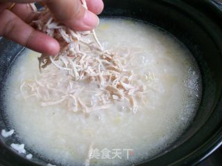  鸡丝瑶柱粥的做法步骤：5