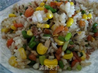 五色炒花饭的做法步骤：7