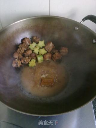 养眼开胃套餐（咖喱排骨浇饭and酸辣花菜)的做法步骤：6