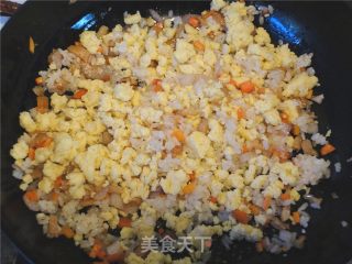 健康饭——爱心米饭炒豆渣的做法步骤：4