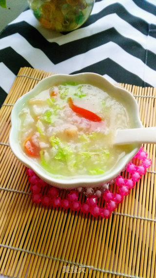 白菜西红柿瑶柱粥的做法