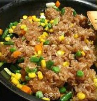 香炒糯米饭的做法步骤：2
