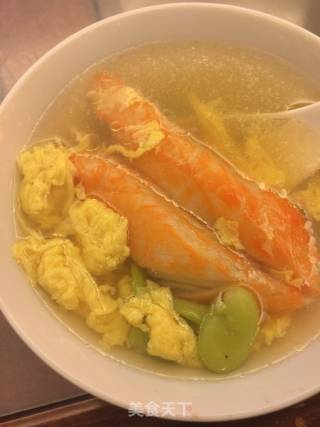 蟹肉蚕豆蛋汤的做法