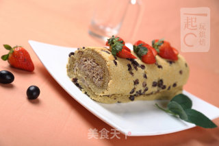 抹茶红豆冻卷的做法