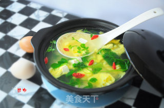 豆苗豆腐鸡蛋汤的做法