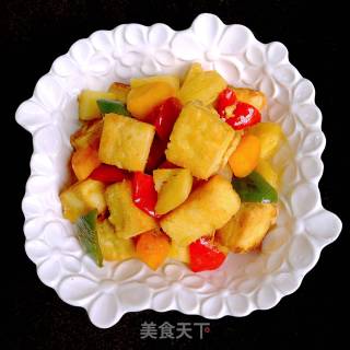 菠萝时蔬炒馒头的做法