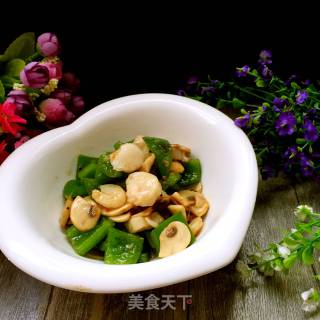 青椒蘑菇炒扇贝肉的做法