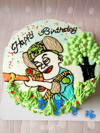光头强生日蛋糕的做法