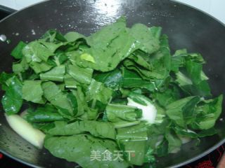 白菜煮干豆片的做法步骤：2