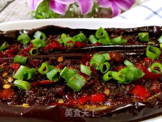 微波炉烤孜然剁椒茄子的做法