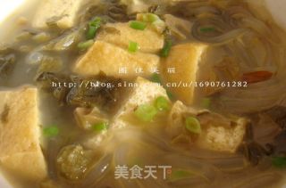 酸菜豆泡红薯粉的做法步骤：2