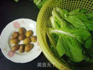 杭白菜炒栗子的做法步骤：4