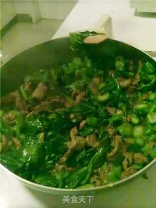 芥兰牛肉的做法步骤：2