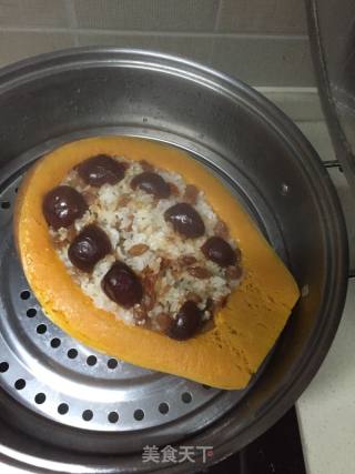 南瓜糯米盅的做法