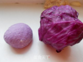 紫甘蓝打卤面的做法步骤：2