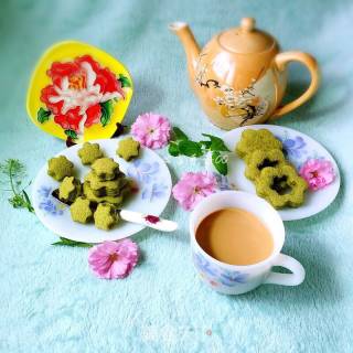 花朵抹茶蛋糕的做法