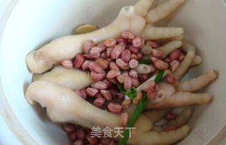 枸杞花生煲鸡脚的做法步骤：2