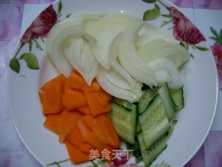 肉片炒年糕的做法步骤：2