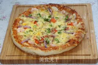虾仁田园披萨的做法