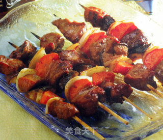烤鲜菇牛肉串的做法