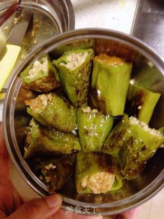 肉馅虎皮尖椒的做法