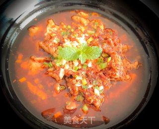 水煮肉片配豆花的做法