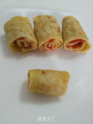 儿童早餐--肉松卷饼的做法