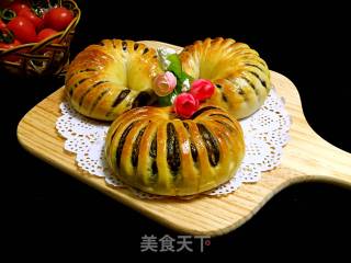 豆沙花面包的做法
