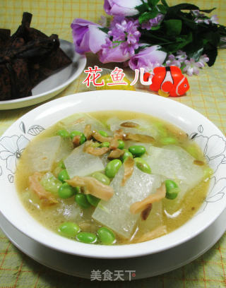 榨菜丝毛豆煮冬瓜的做法