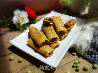 豌豆豆皮肉卷的做法