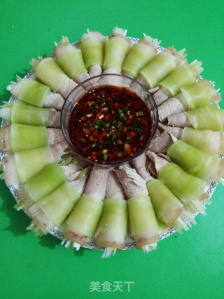 翡翠蒜泥白肉的做法