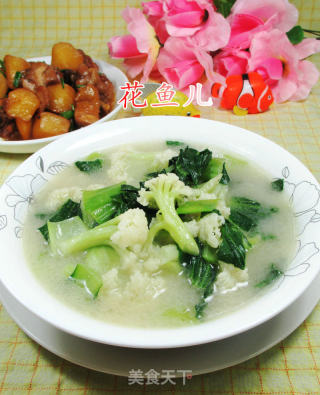 浓汤宝青菜花菜的做法