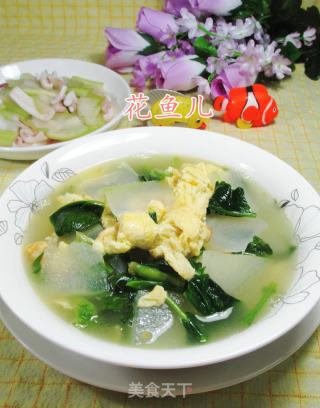 菠菜鸡蛋煮冬瓜的做法