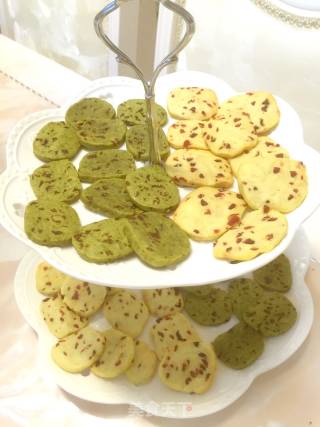 蔓越梅饼干 抹茶提子饼干的做法