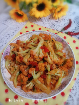 番茄炒花菜的做法
