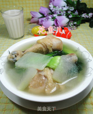 青菜冬瓜鸡腿汤的做法
