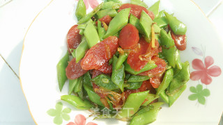 刀豆炒腊肠的做法