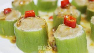 入口清甜、鲜嫩多汁--丝瓜酿肉的做法