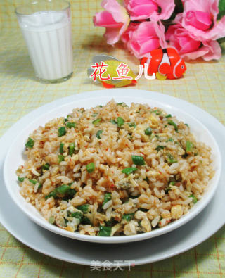 带豆鸡蛋炒饭