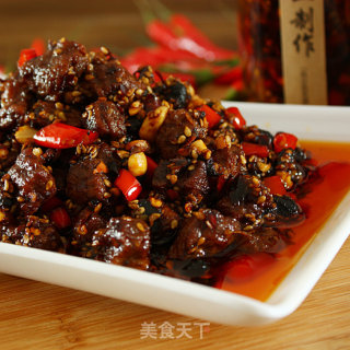 手工自制香辣豆鼓牛肉酱的做法
