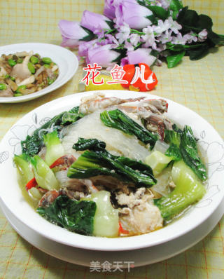 青菜螃蟹煮粉丝的做法