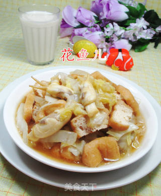 油豆腐蛏子炒白菜的做法