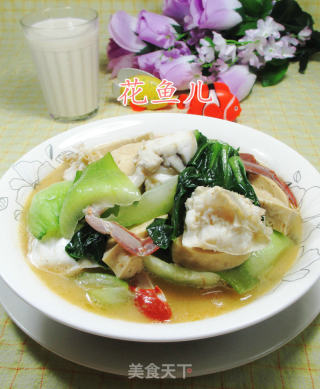 青菜圆素鸡煮螃蟹的做法