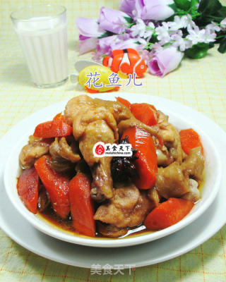 胡萝卜面筋烧鸡翅根的做法