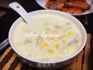 鸡蓉蘑菇粟米忌廉汤的做法