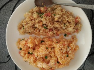 虾仁火腿蛋炒饭的做法