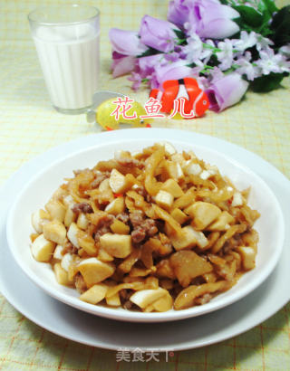肉末萝卜干炒茭白的做法