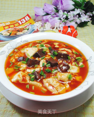 辣味鸭血豆腐羹的做法