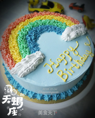彩虹生日蛋糕的做法